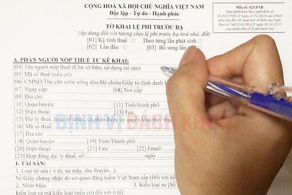 Khai lệ phí trước bạ to-khai-thue-truoc-ba-xe-oto